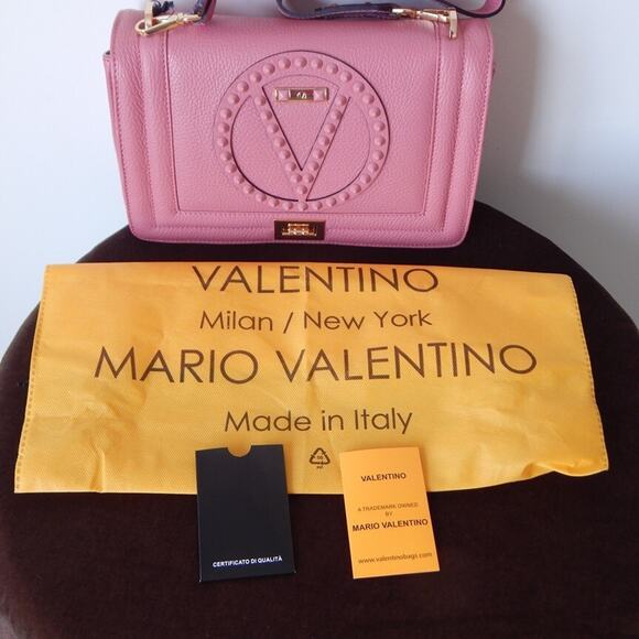 Valentino by Mario Valentino Alice Rock Pink Leather Flap Shoulder Bag NWT - Picture 12 of 16
